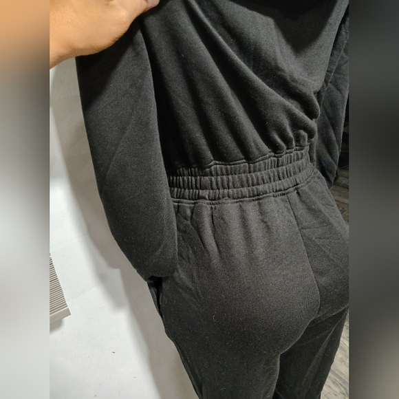 Fashion Nova Black Track Suit with White Accents - Picture 5 of 7